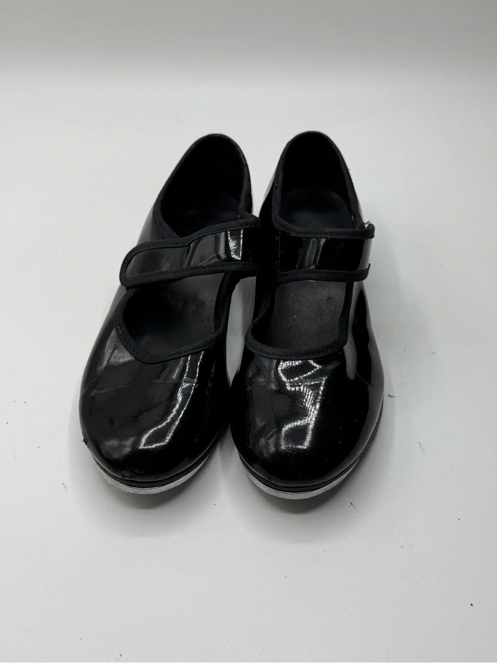 Girls' Black Patent Mary Jane Dress Shoes with Velcro Strap